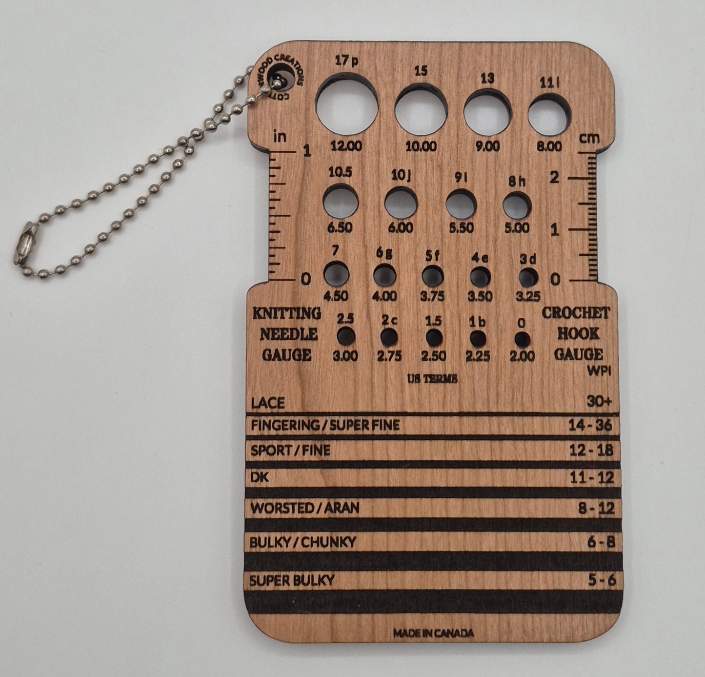 Yarn/Knitting Needle/Crochet Hook combo gauge