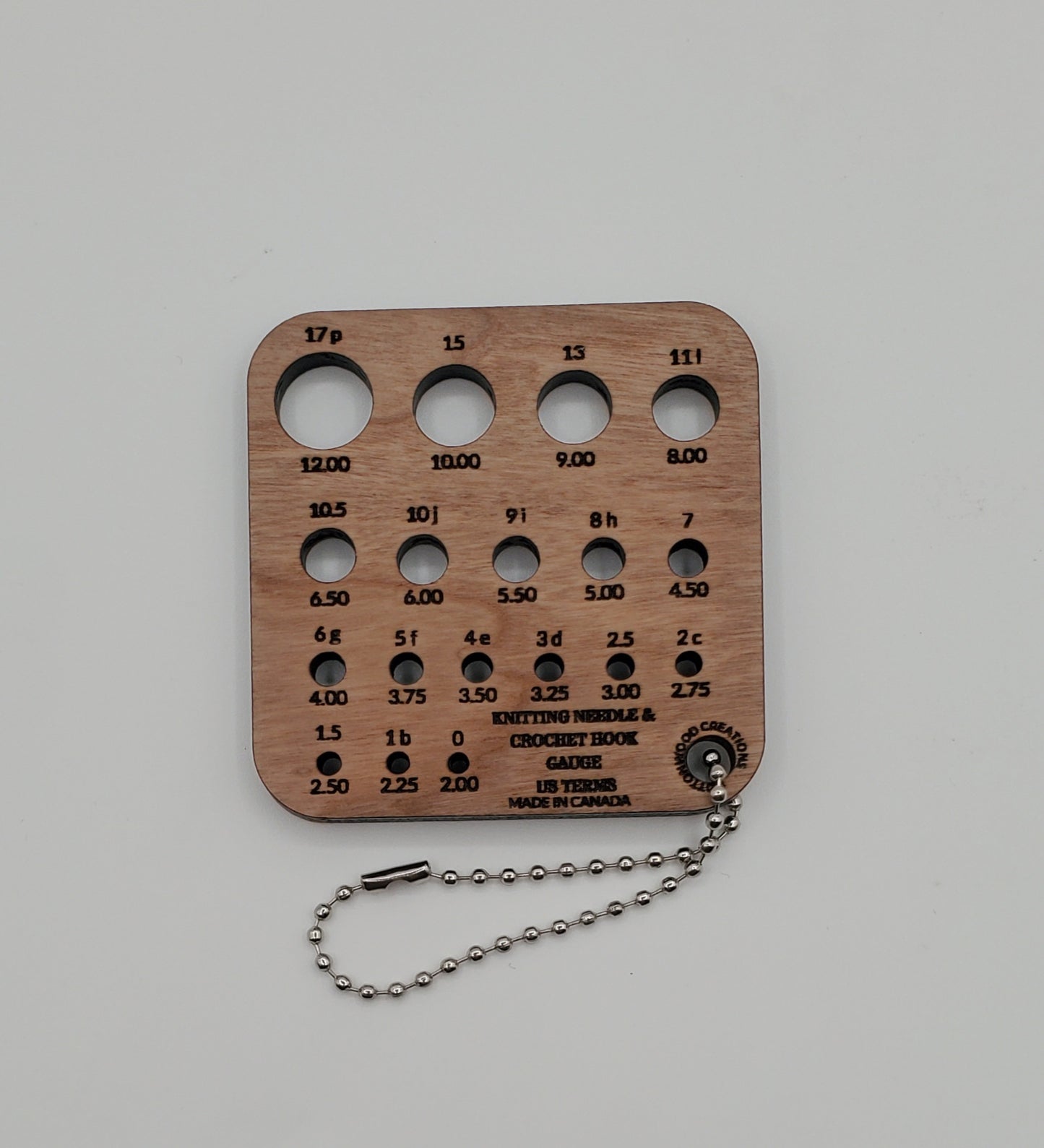 Crochet Hook and knitting needle gauge