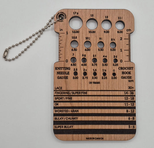 Yarn/Knitting Needle/Crochet Hook combo gauge